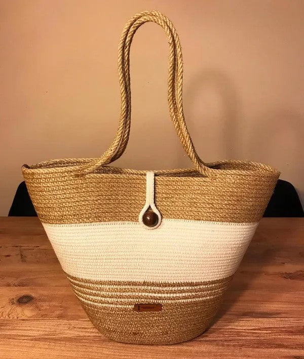 Bebaskets's Ethereal Totes: Luxurious Jute & Cotton Women's Bag