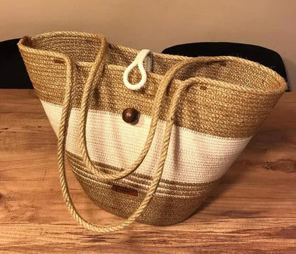 Bebaskets's Ethereal Totes: Luxurious Jute & Cotton Women's Bag