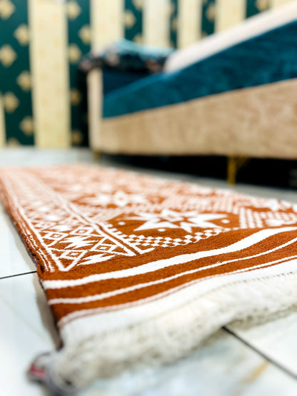 Dari Carpets | Size-190cm×110cm | Rustic design, Cotton -wool | Bebaskets