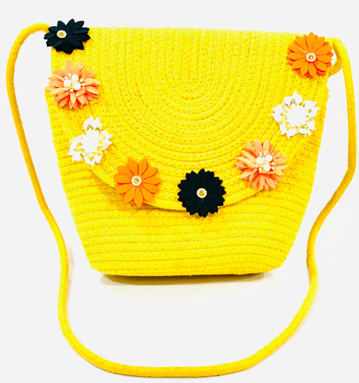 Title -Eco-friendly Yellow Jute Handbag with Sling | Tote Bag | Sling Bag | BeBaskets