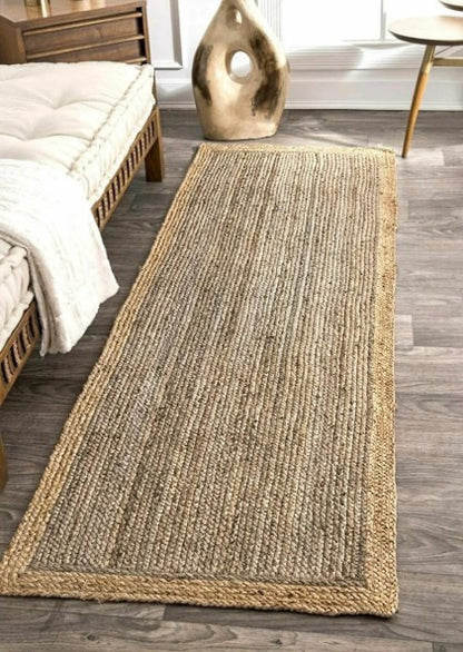 Natural Handmade Jute Runner Rug 2.5x6/2.5x8/2.5x10 Ft. Braided Runner Rug For Hallway/Entryway/Living room/Kitchen | Bebaskets