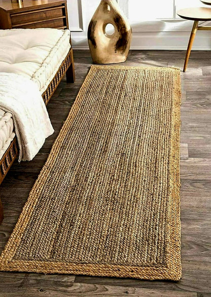 Natural Handmade Jute Runner Rug 2.5x6/2.5x8/2.5x10 Ft. Braided Runner Rug For Hallway/Entryway/Living room/Kitchen | Bebaskets